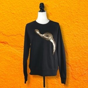 Just CAVALLI Ladies Sweatshirt With 3D Brass Art Design Size S